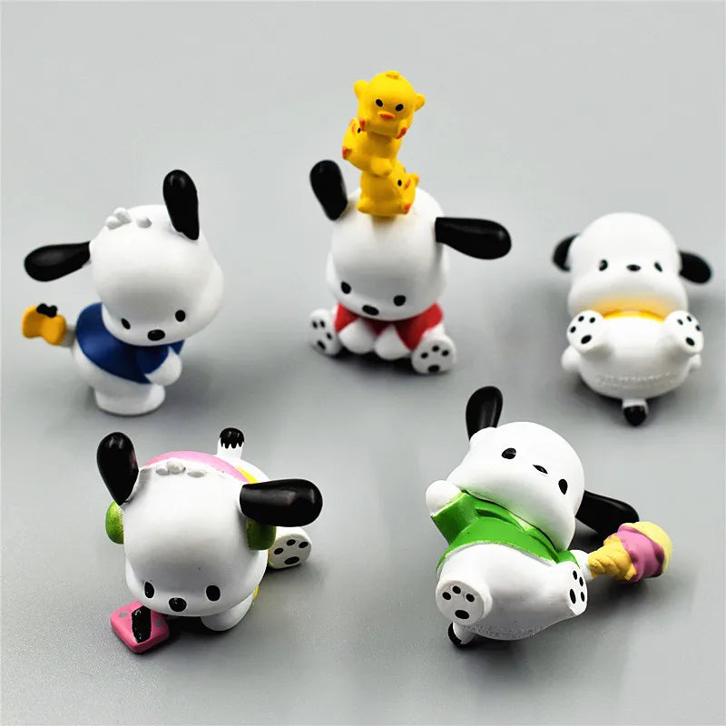 New 5pcs Sanrio Cinnamoroll Action Figures – Kawaii Anime Toy Set for Tabletop Decoration & Kids Gifts