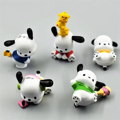 New 5pcs Sanrio Cinnamoroll Action Figures – Kawaii Anime Toy Set for Tabletop Decoration & Kids Gifts