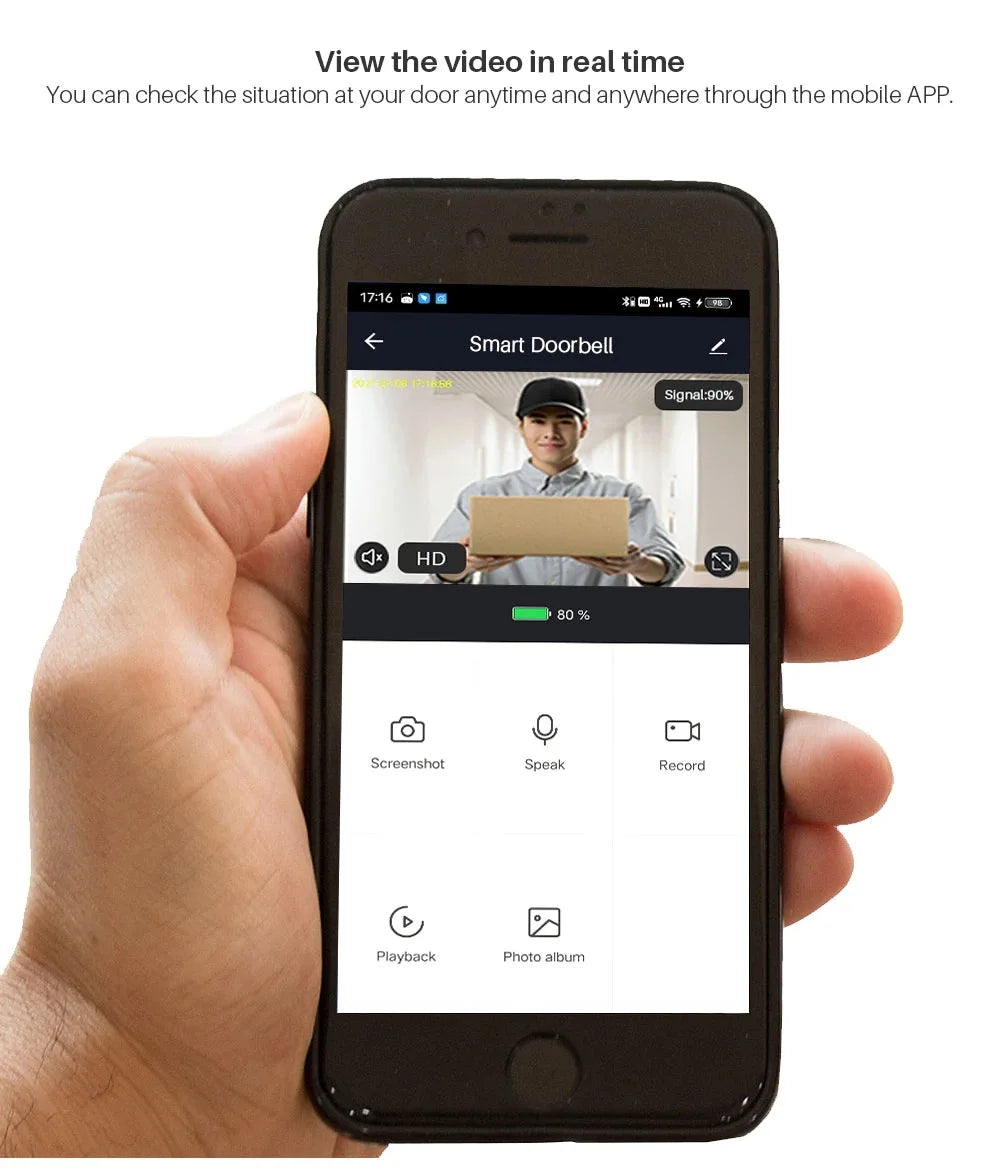 1080P Wireless Video Doorbell — WiFi Smart Doorbell with Tuya, Night Vision, Motion Detection & Two-Way Intercom for Home