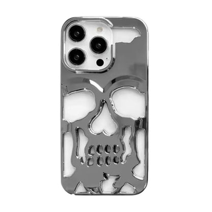 Cool Hollow Skull Ghostface Plating iPhone Case – Heat Dissipation Slim Cover for iPhone 14-17 Pro Max