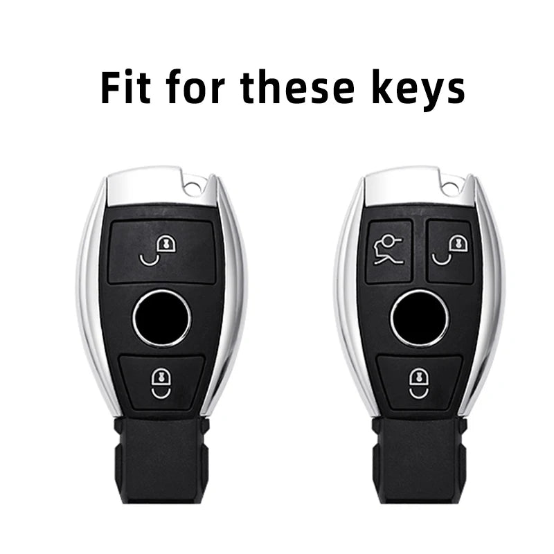 Car Key Case Cover – Key Bag Accessories for Mercedes Benz A/B/C/S Class, AMG, GLA, CLA, GLC W176/W221/W204/W205 Fob Keychain