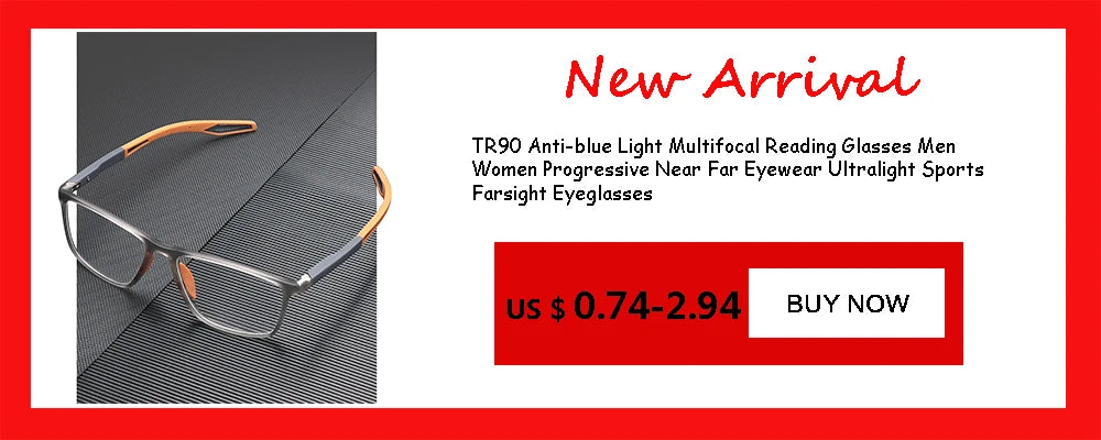 Sports Reading Glasses - Anti-Blue Light TR90 Frame Eyewear for Men & Women (+100 to +400)