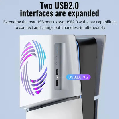 Aolion RGB Cooling Fan for PS5 Pro/Slim Console Side-Mounted Temperature Sensing Game Accessory