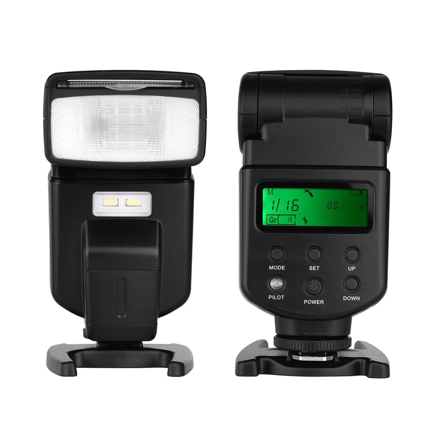 Andoer GN40 Flash Speedlite – Adjustable LED Fill Light with Bracket, On-Camera Flash for Canon & Nikon DSLR Cameras