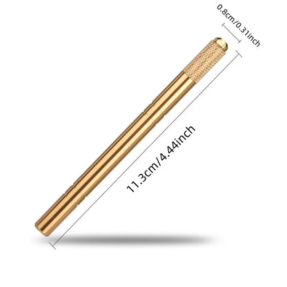 Golden Tebori 3D Tattoo Pen – 40PCS 12PCD Microblading Needles for Professional Eyebrow Permanent Makeup
