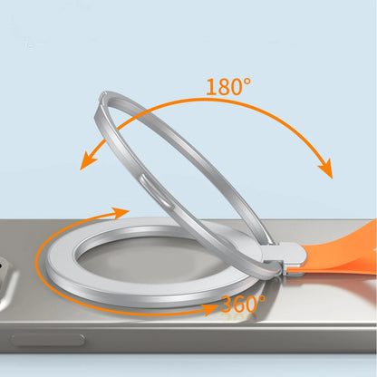 MagSafe Metal Strong Magnetic Suction Phone Holder - 360° Rotating, Folding Ring, Alloy, Portable & Universal Desktop Stand