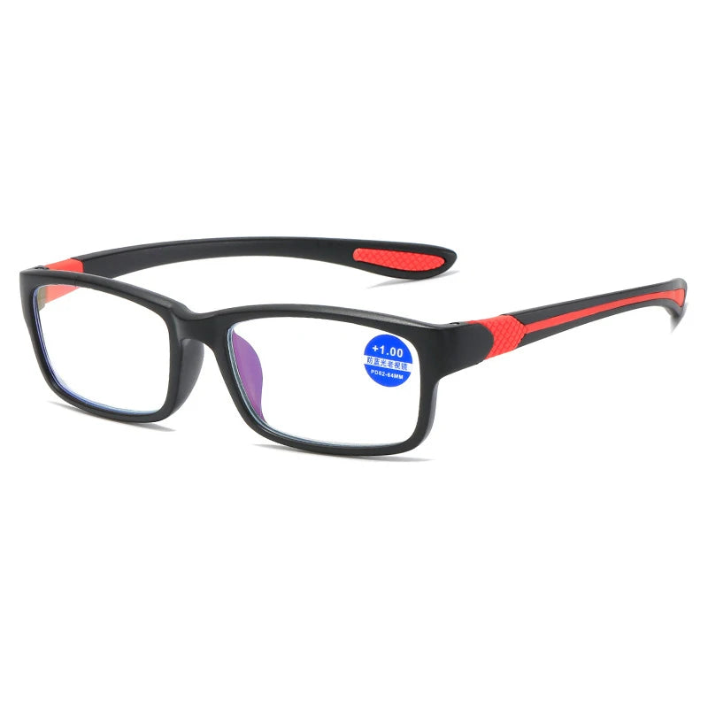 Sports Reading Glasses - Anti-Blue Light TR90 Frame Eyewear for Men & Women (+100 to +400)