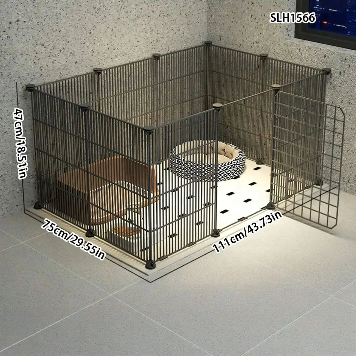 Indoor Pet Enclosure — No Assembly Teddy Fence with Tight Mesh, Escape-Proof Small Dog & Puppy Cage