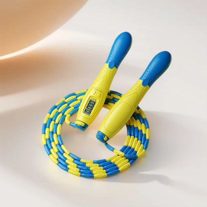 Beaded Jump Rope with Counter – Adjustable Plastic Segmented Skipping Rope for Kids & Adults