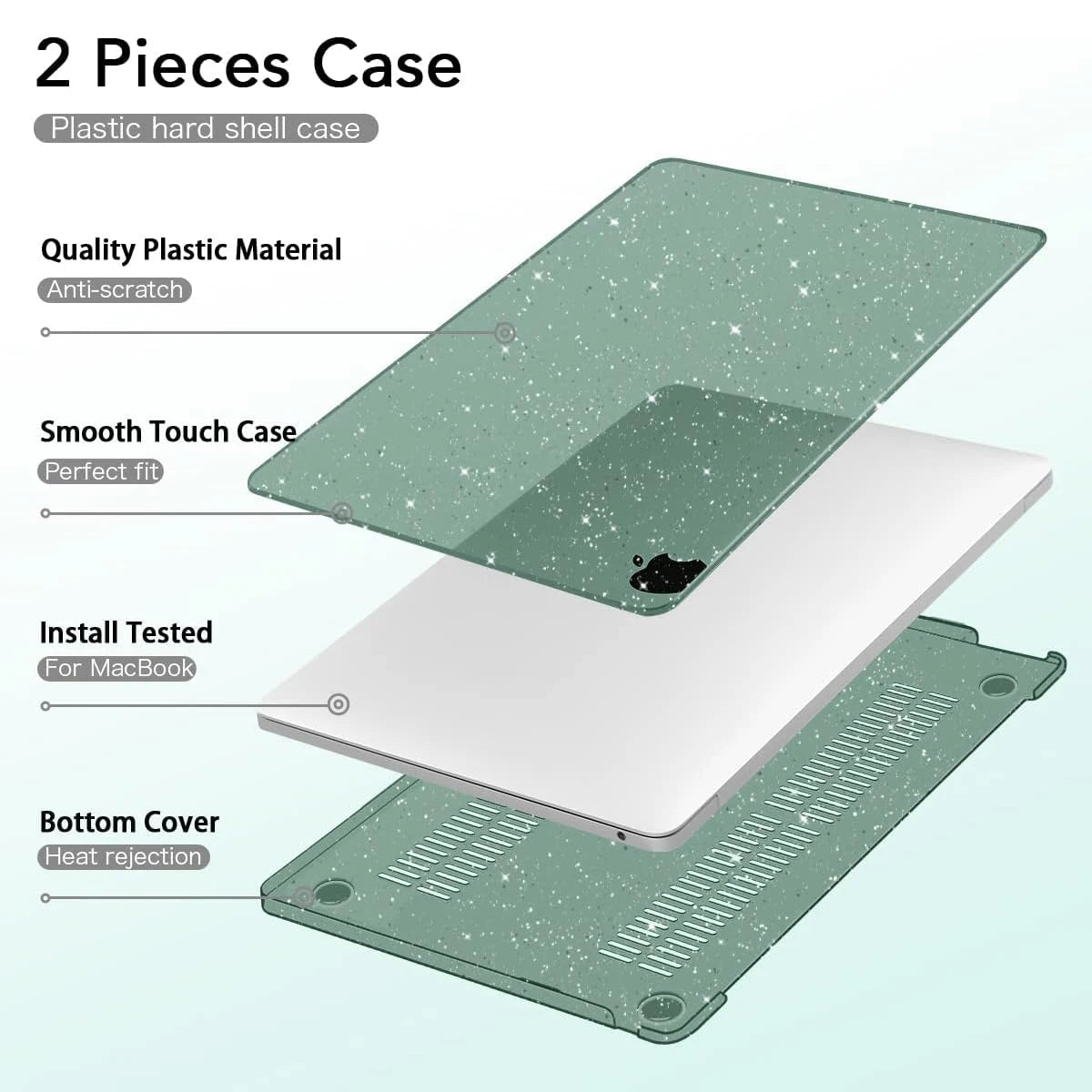 EGYAL Hard Shell Case for MacBook Air 15 M2 & 13.6" 2022, MacBook Pro 13 M1/Pro 14/16, M1 Air 13 A2337