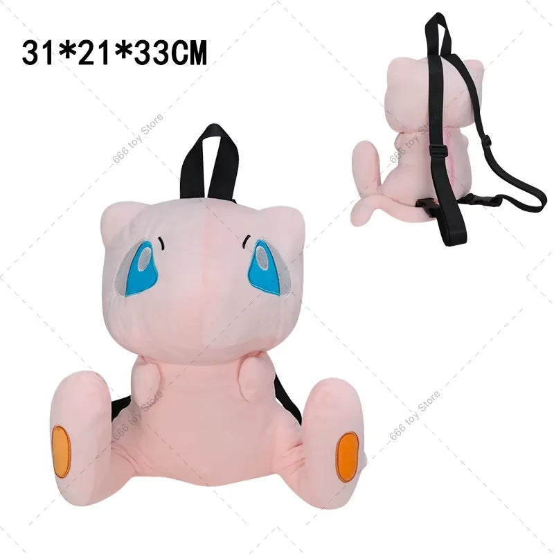 Pokémon Plush Backpack — Mimikyu, Eevee, Mew, Charmander, Gengar, Charizard, Piplup School Bag Gift for Kids & Adults