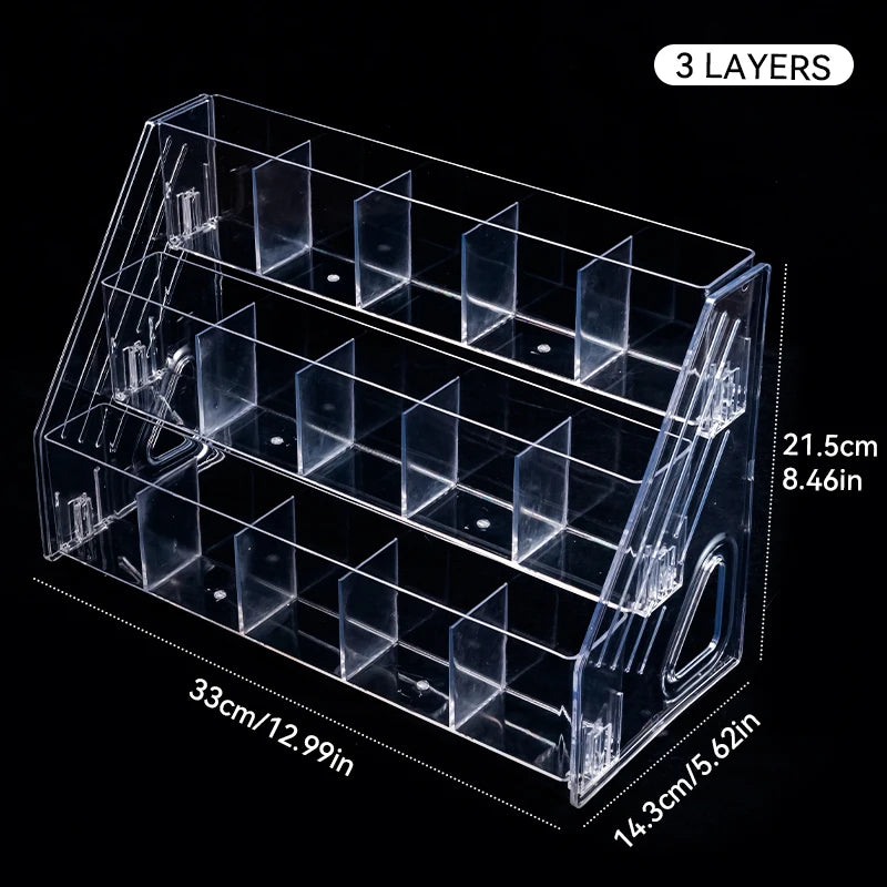 Acrylic Nail Polish Display Organizer – 3/4/5/6/7 Layer Clear Cosmetic & Jewelry Rack Holder