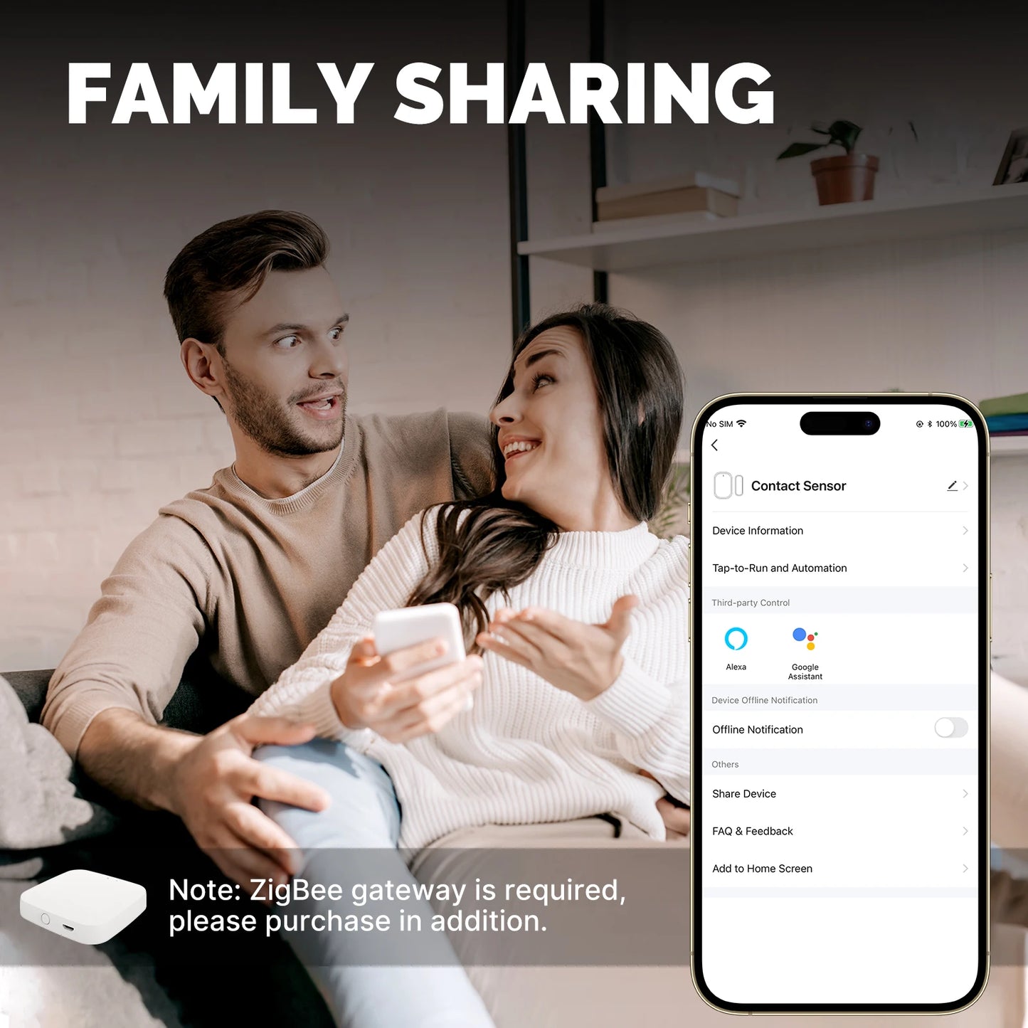 MOES Tuya ZigBee Smart Window & Door Sensor – Home Security Alarm with Remote Control via Smart Life App