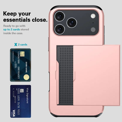 Shockproof iPhone Case with Wallet Card Holder – Protective Cover for iPhone 17, 16, 15, 14, 13, 12, 11 Series, Including Mini & Pro Max