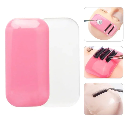 Eyelash Extension Forehead Sticker Pad – Silicone Pink Transparent Lash Tray & Pallet Holder for Makeup