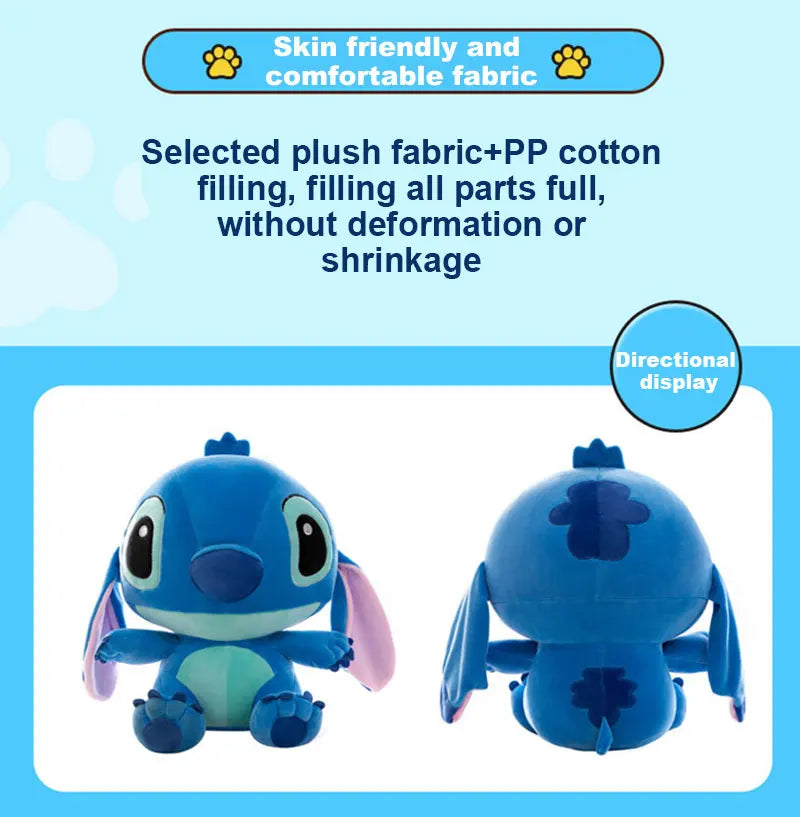 20-60cm Giant Lilo & Stitch Plush – Cartoon Stuffed Anime Toys, Pendant Pillow for Kids Birthday Gift