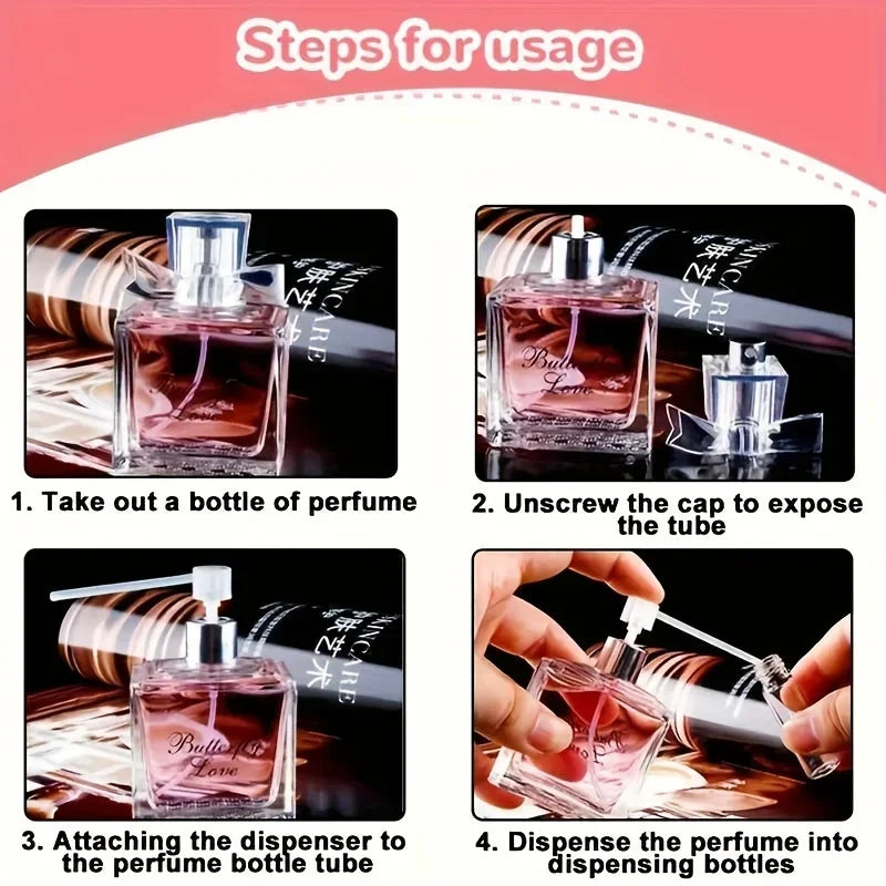 10/30/50PCS Perfume Refill Funnels & Pump – Portable Cosmetic Sprayer Dispenser for Bottle Filling