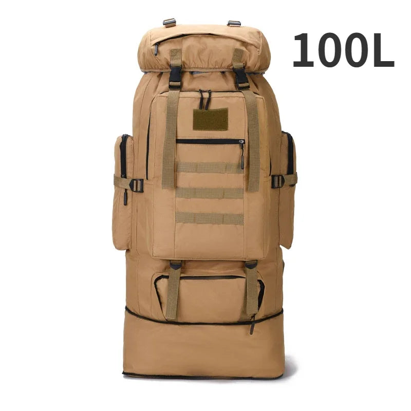 80L/100L Mountaineering Tactical Backpack - Large Outdoor Hiking, Camping & Travel Bag