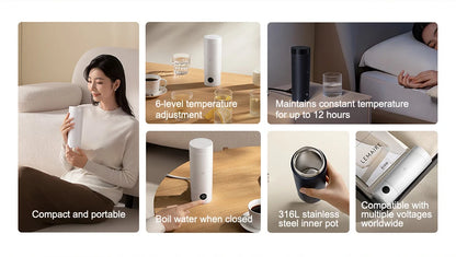 XIAOMI Mijia Portable Electric Kettle 2 — 350ml Smart Temperature Insulated Thermos Cup Fast Water Boiler for Travel