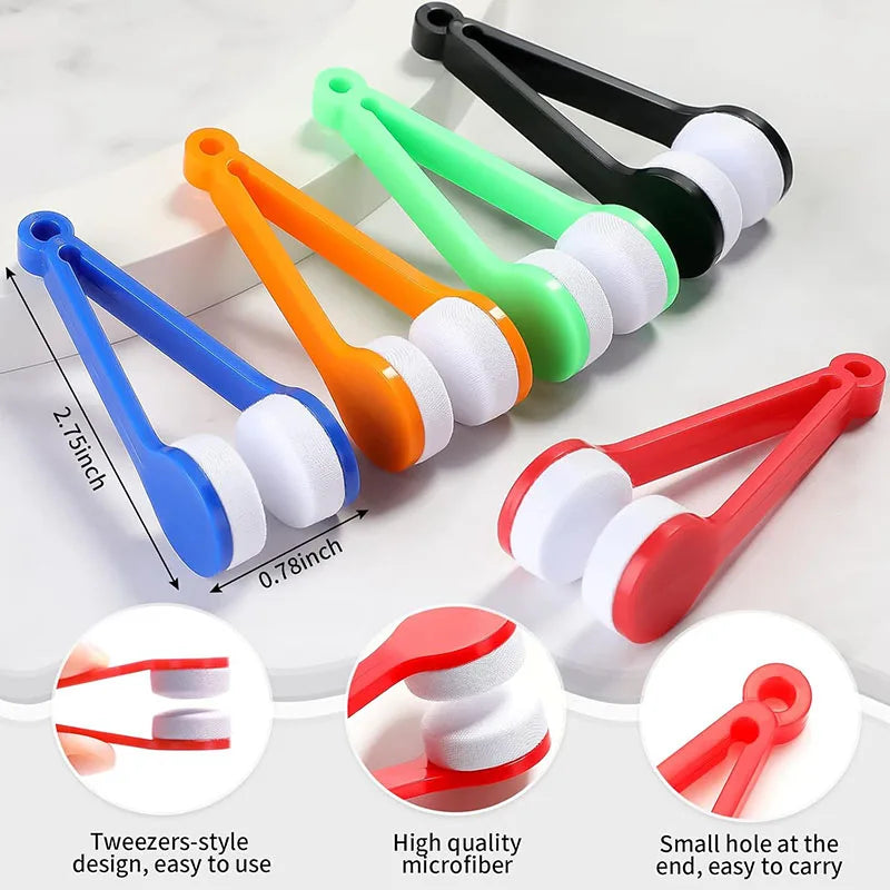 1-4pcs Portable Eyeglass Cleaner Brush – Microfiber Sunglasses & Spectacles Cleaning Tool