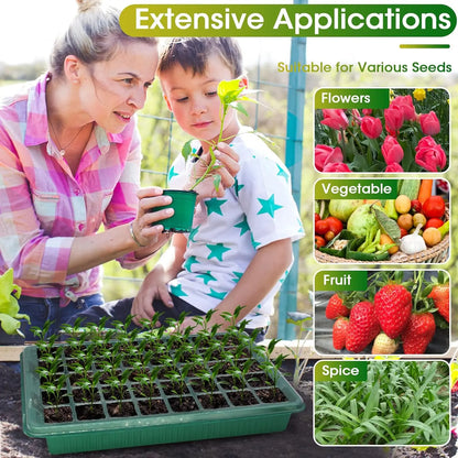 120-Cell Seed Starter Tray with Grow Light — Smart Timer Kit with Adjustable Vents & Drainage Holes