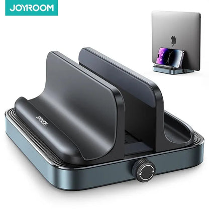 Joyroom Vertical Laptop Stand & Phone Mount Holder - Adjustable Desktop Dock for MacBook, Samsung, HP, Dell