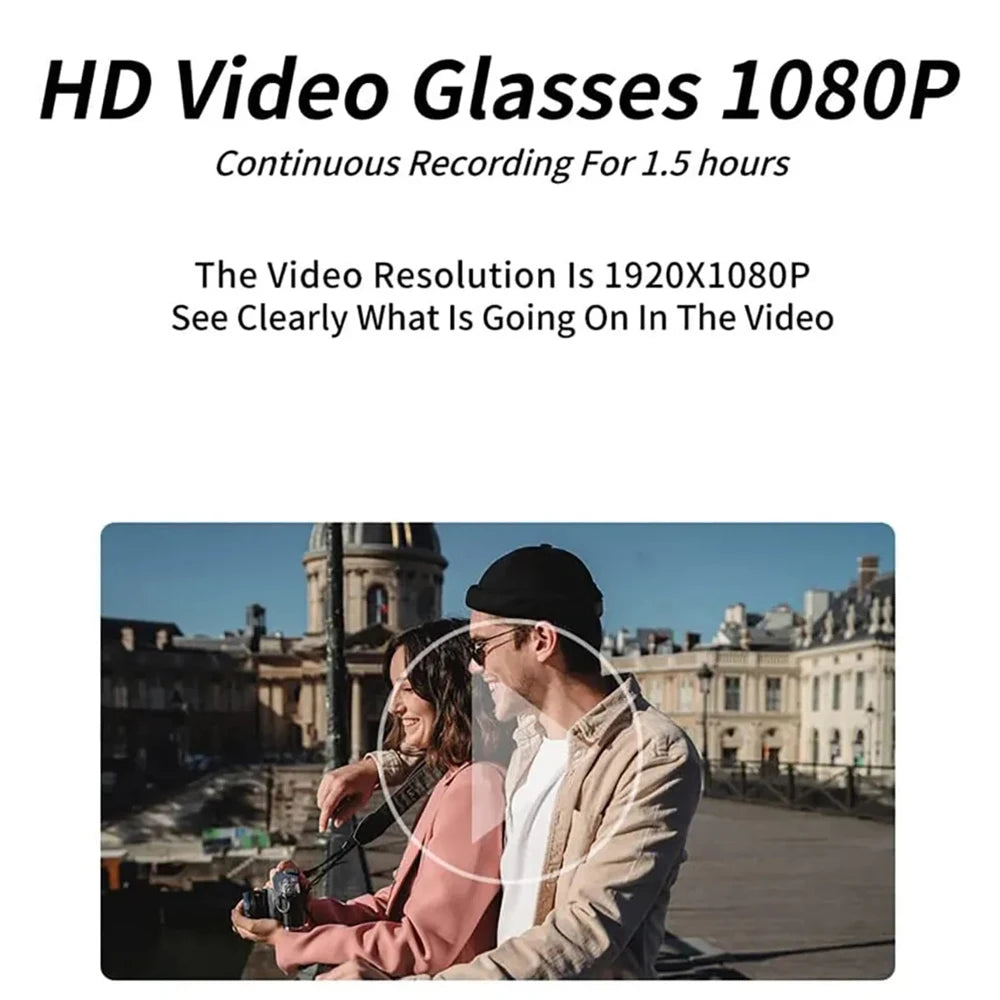 Wearable HD 1080P Mini Glasses Camera – Portable Outdoor Security Sports DV DVR Video Recorder, Surveillance Camcorder for Driving