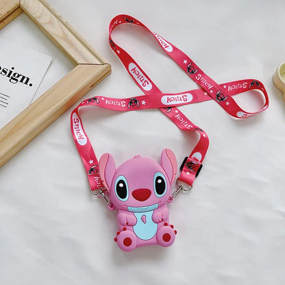 Disney Stitch and Angel Shoulder Bag - Mini Cartoon Crossbody Purse for Boys and Girls - Travel Handbag and Storage Bag Gift