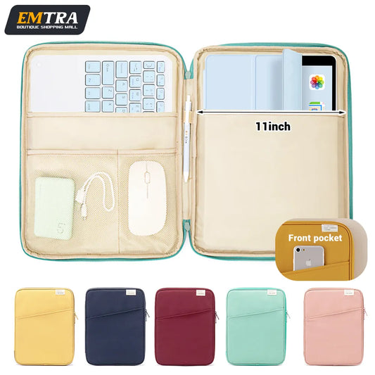 Tablet Handbag Case 9-11 inch: for iPad Air 4/5, Pro 11, Mini 5/6, XiaoMi, Samsung, Huawei, Lenovo - Shockproof Pouch Bag