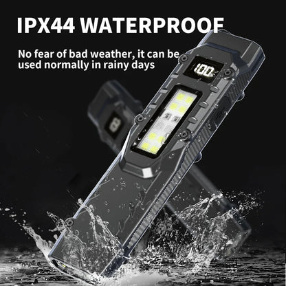 Portable 800 Lumens USB Rechargeable Tactical Flashlight – IPX4 Waterproof LED COB Work Light for Camping