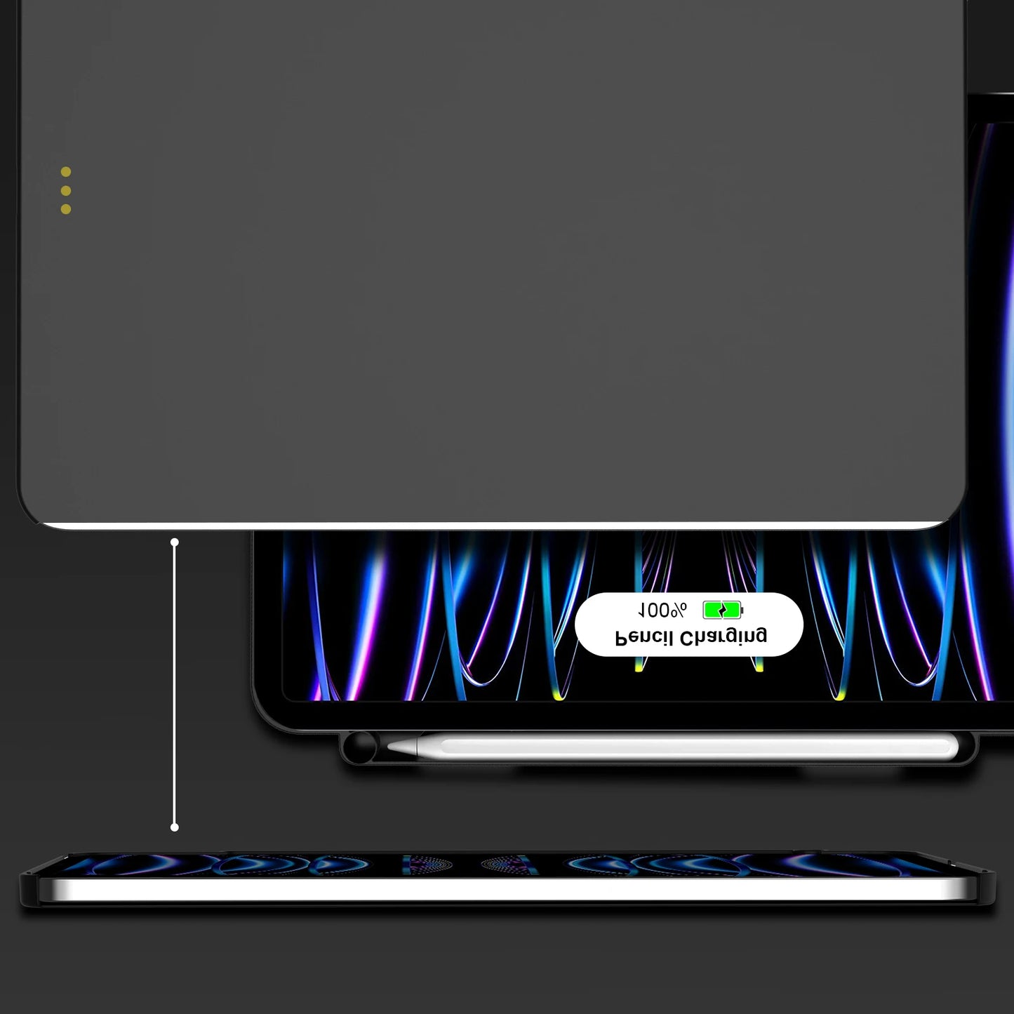 Magnetic Case for iPad Pro 11/13 & iPad Air 6/4/5 (2024) – Compatible with M4 Magic Keyboard & Pencil Holder