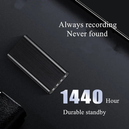 500-Hour 128GB Mini Voice Recorder — Activated Spy Audio Dictaphone with Noise Reduction, MP3 Player & Magnetic Attachment