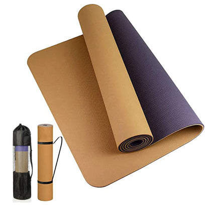 Thick Two-Color Non-Slip TPE Yoga Mat – High-Quality, Odorless Fitness Mat 180x57cm for Home Workouts