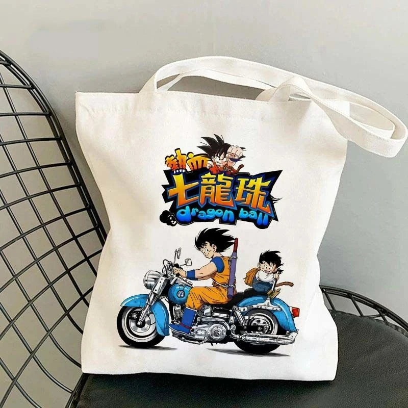 Dragon Ball Anime Canvas Tote Bag – Large-Capacity Eco Shoulder Bag for Women & Students