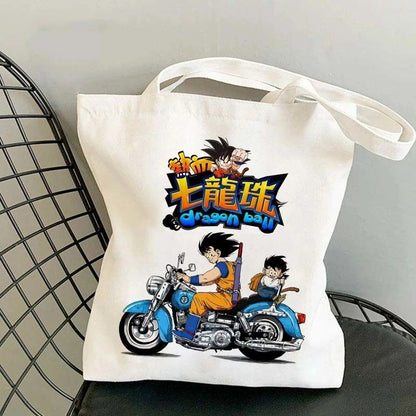 Dragon Ball Anime Canvas Tote Bag – Large-Capacity Eco Shoulder Bag for Women & Students