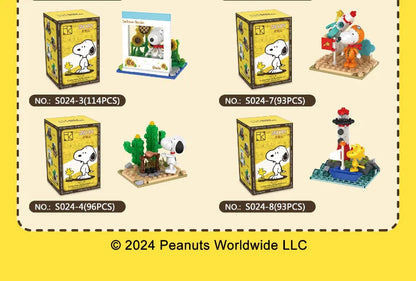 Genuine Snoopy Blind Box Puzzle — Cartoon Scene Building Block Ornaments for Children, Assembled Gift Toy