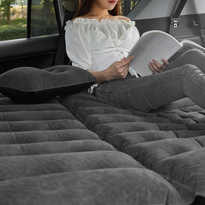 2-in-1 Car Inflatable Bed – PVC Flocking Travel Mattress & Soft Cushion for Car & SUV