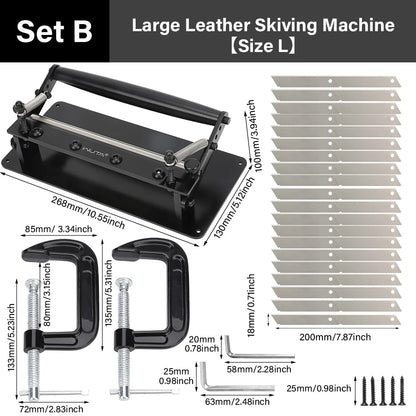 WUTA Manual Leather Skiving Machine – Belt Thinning Splitter & Strap Cutting Tool for Cowhide Leather DIY