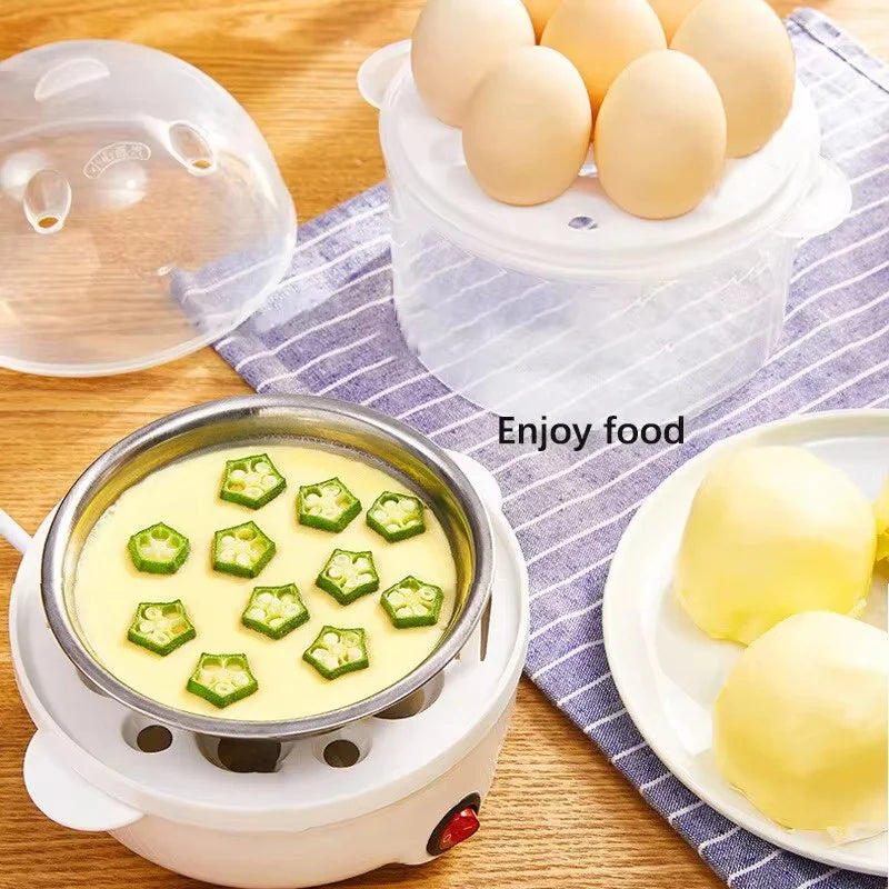 Multifunctional Electric Egg Cooker – Double-Layer Mini Steamer & Poacher for Easy Breakfast Cooking