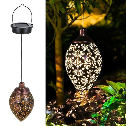 Outdoor Water Drop Solar Projection Light - Waterproof, Hollowed-Out Design for Garden, Patio, Stairs, Fence, and Balcony Lighting