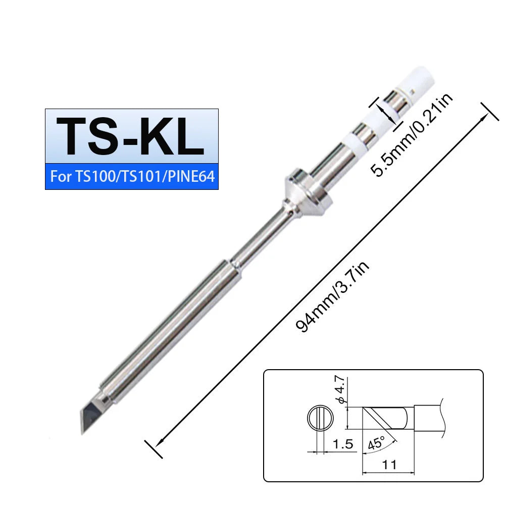 TS101 Soldering Iron Tip – Replacement for PINE64 Pinecil V2, TS100, TS-BC2 & ILS Models, Welding Repair Tool