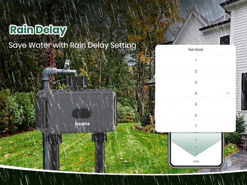 Zigbee/WiFi Automatic Water Timer – Dual Hose Garden Irrigation System, Sprinkler Programmer, Alexa Support