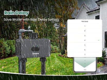 Zigbee/WiFi Automatic Water Timer – Dual Hose Garden Irrigation System, Sprinkler Programmer, Alexa Support