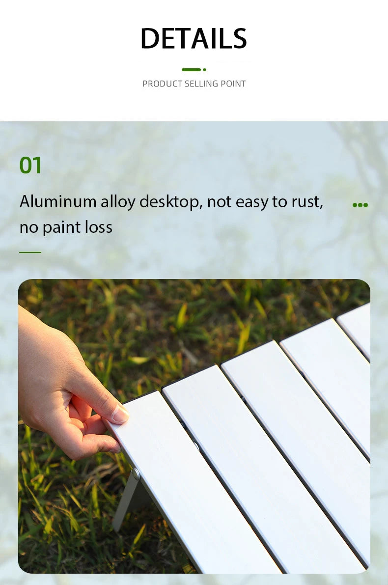 WESTTUNE Mini Camping Table – Ultralight Portable Aluminum Folding Table for Backpacking, Picnic & BBQ