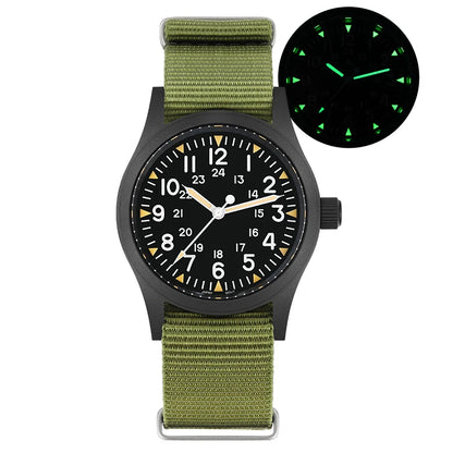 Militado ML05 Vintage Quartz Watch 38mm with VH31 Movement, Domed Sapphire Crystal, AR Coating & Luminous Dial