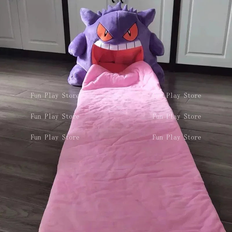 Pokemon Gengar Big Tongue Plush – Large Anime Sleep Pillow & Nap Blanket, Dual-Purpose Stuffed Toy Doll