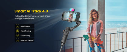 AOCHUAN Smart XE Combo1 3-Axis Handheld Gimbal Stabilizer – iPhone & Android Smartphone with Extension Rod