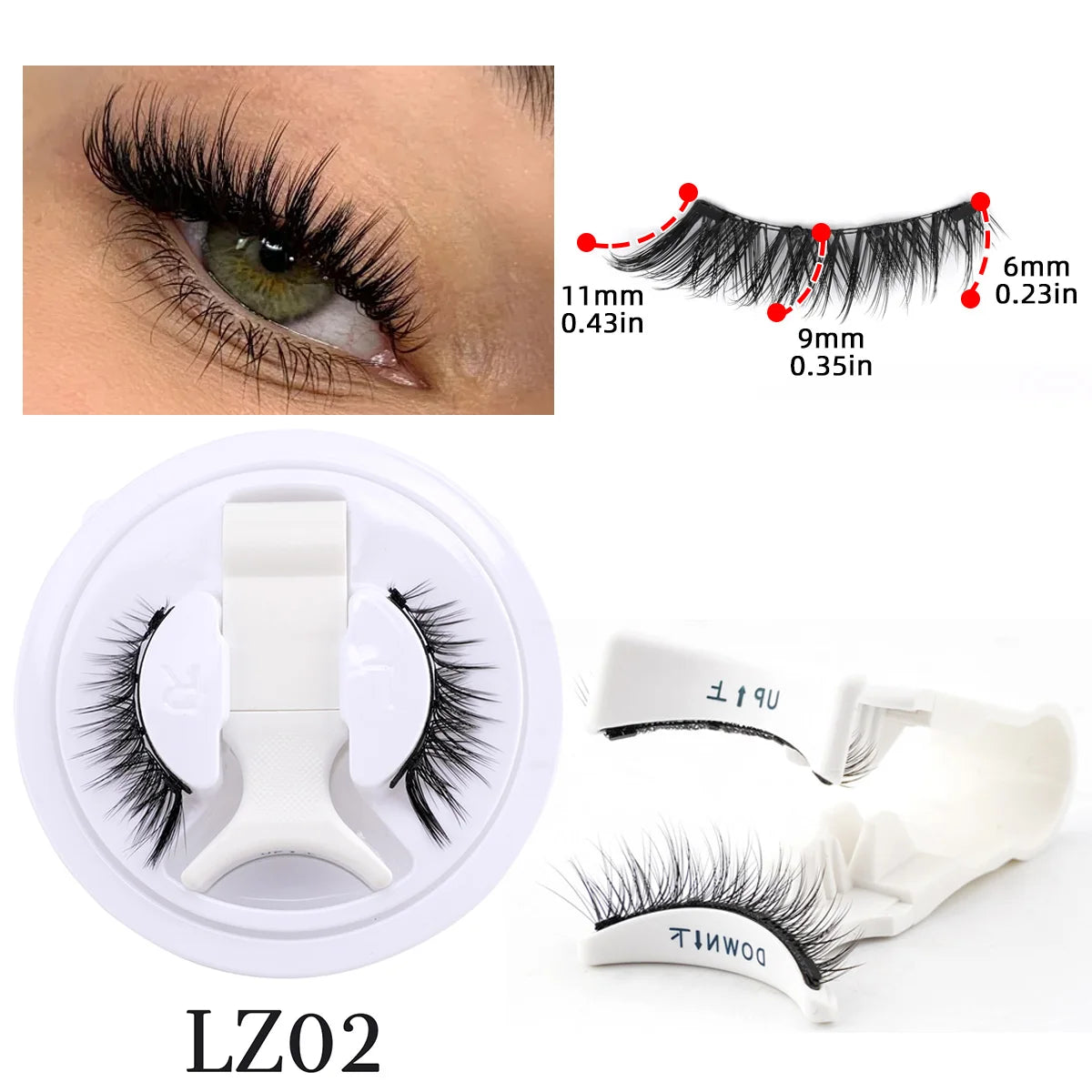 1 Pair Magnetic Eyelashes – Handmade Fluffy Faux Mink, Reusable Natural False Lashes with Magnetic Tweezers Set for Makeup   2/2
