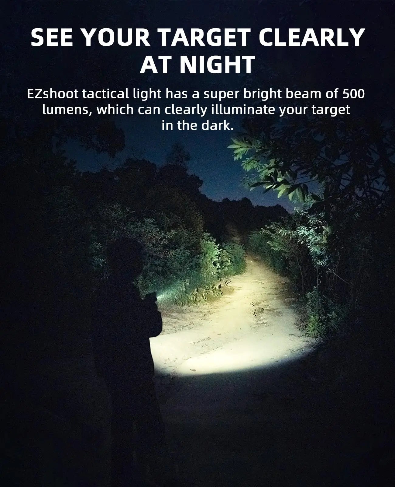 500 Lumens Pistol Light – Rechargeable Flashlight with Strobe Mode for Picatinny & GL Rails, Mini Gun Light