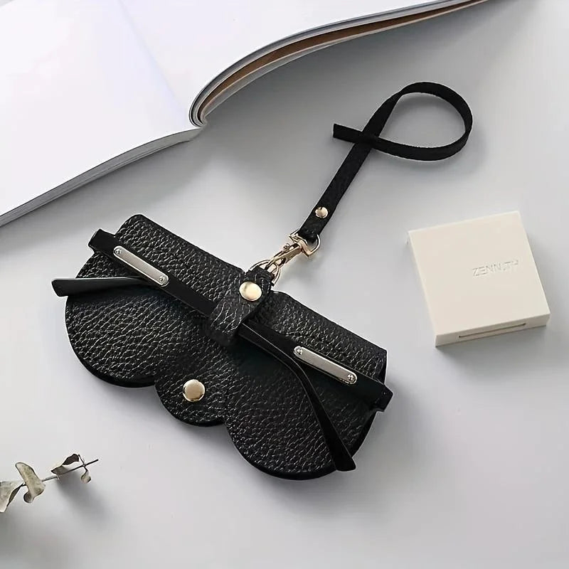 Cute Litchi Embossed Glasses Cover: Portable PU Leather Sunglasses and Reading Glasses Storage Bag - Travel-Friendly Eyewear Holder